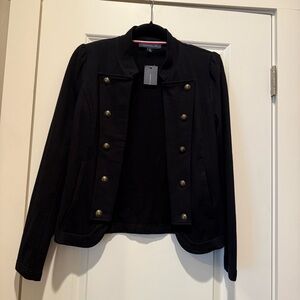 Tommy Hilfiger Military Band Jacket Blazer Women's S/P Black NWT New